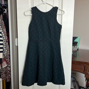 Loft petite knit dress teal black baroque sleeveless knee length size 0